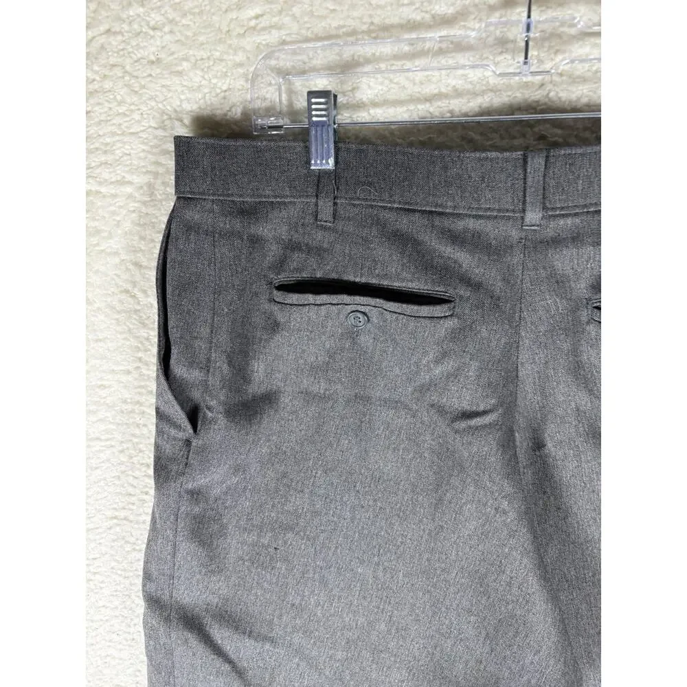 Vintage Levis 517 Action Slacks 37x27 Gray Polyester 80s 90s Dress Pants